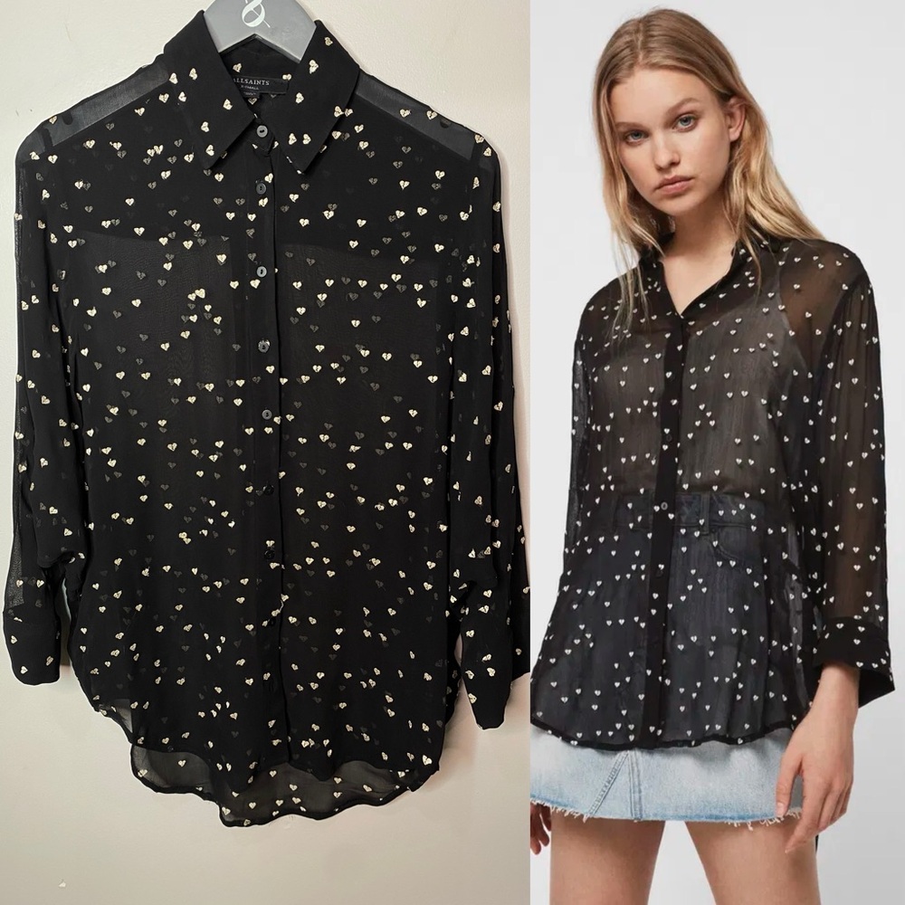 Allsaints Mariana Hearts Button Down.